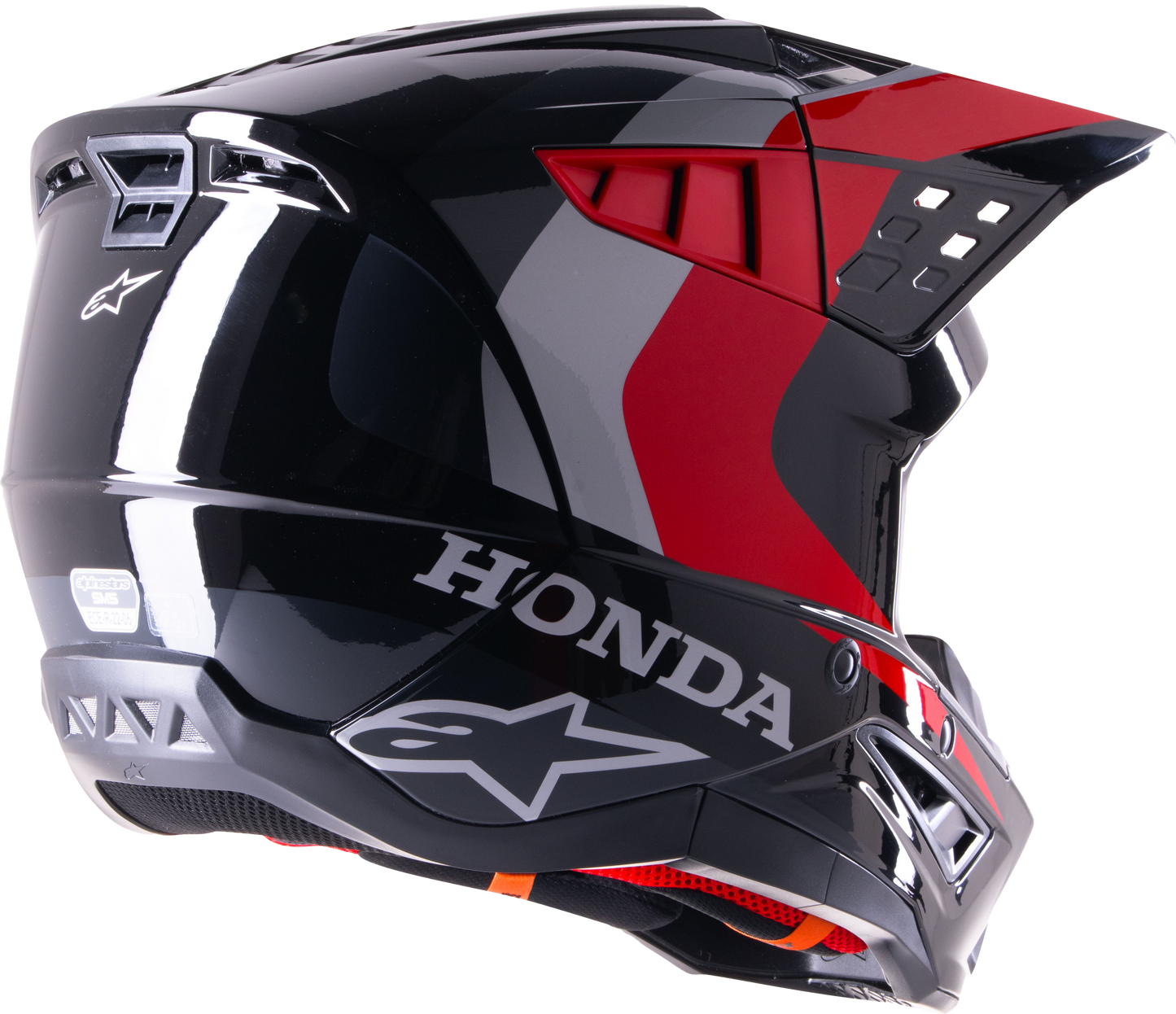 Honda S-M5 Helmet Black/Red Glossy Xs