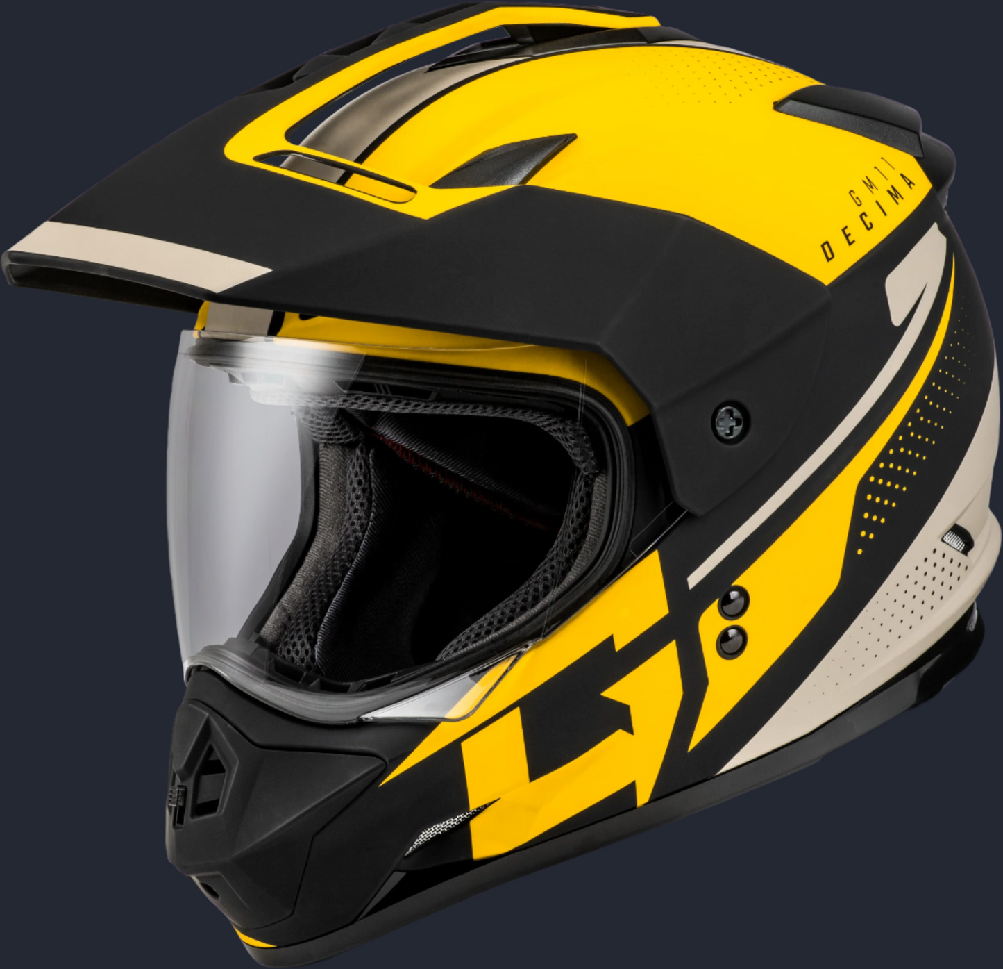 Gm 11 Decima Helmet Matte Black/Yellow/Grey