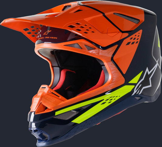 S.Tech S-M8 Factory Helmet Dark Blue/Orange/Ylw Fluo Xs