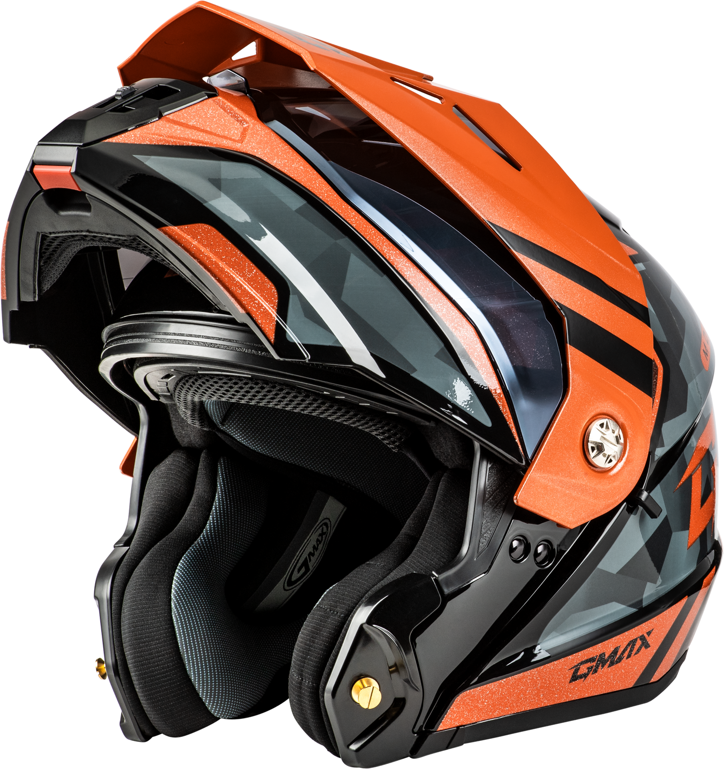 Md 74 Striker Modular Helmet W Smk Shield Blk/Gry/Or Mtlc