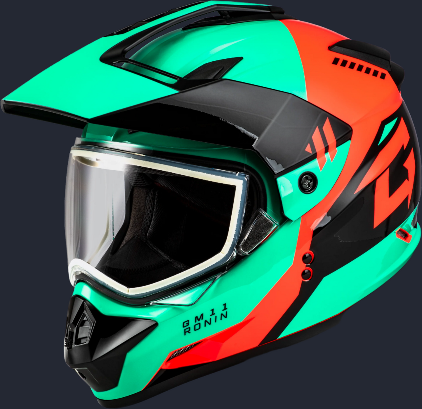 Gm 11 Ronin Helmet Black/Aqua/Coral