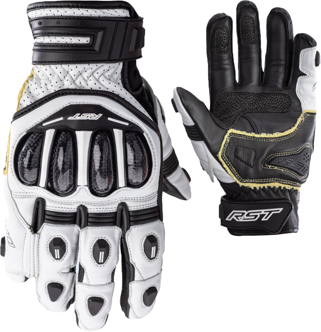 RST Tractech Evo 4 Short CE Glove White/White/Black