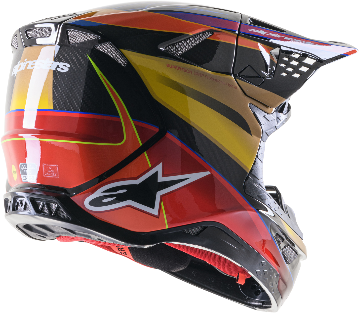 Supertech S-M10 Era Helmet Gold Ylw/Rio Red Glossy Xs