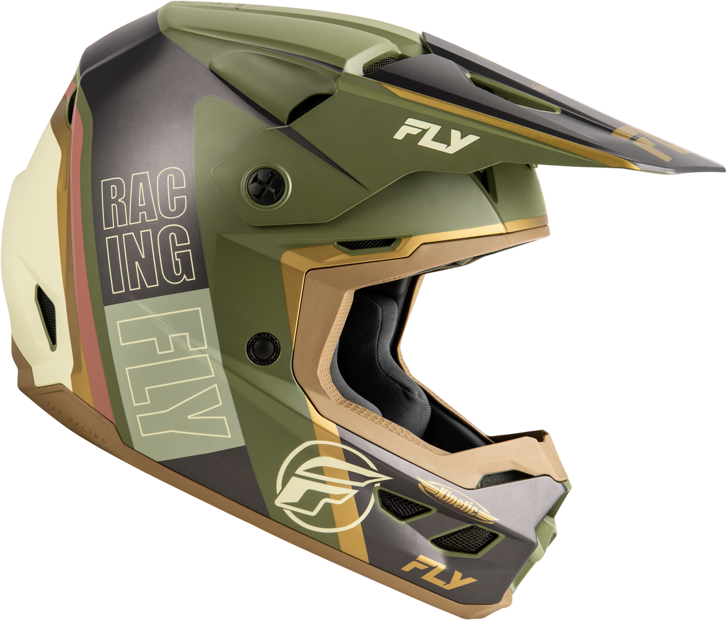 Kinetic Rally Helmet Matt Moss Gry/Khaki/Off-Wht Xs