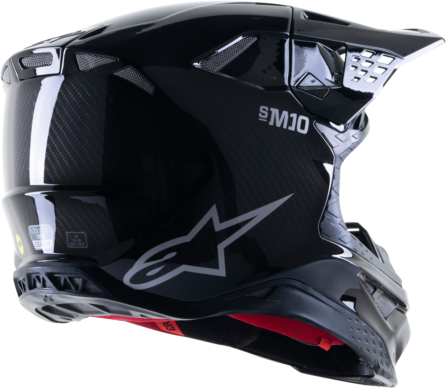 Supertech S-M10 Solid Helmet Black Glossy/Carbon Xs