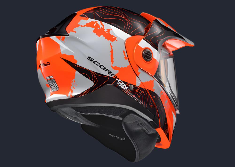 Exo At960 Cold Weather Helmet Topographic Hi Viz Orange (Dual Shield)
