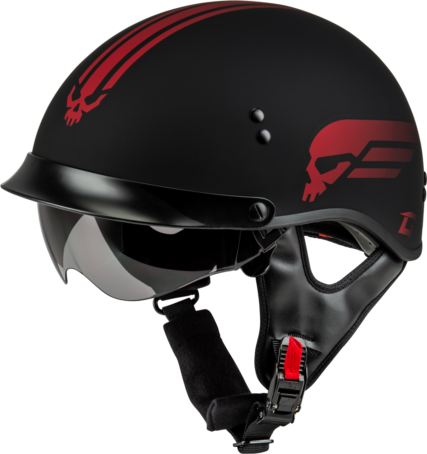 Hh 65 Retribution Helmet W/Peak Matte Black/Red
