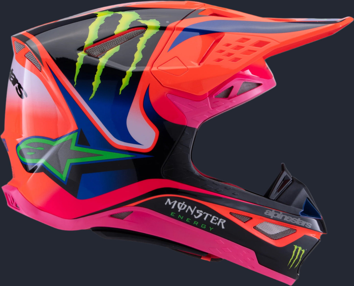 S-M10 Deegan Helmet Orng Flo/Prpl/Pnk Fluo Xs