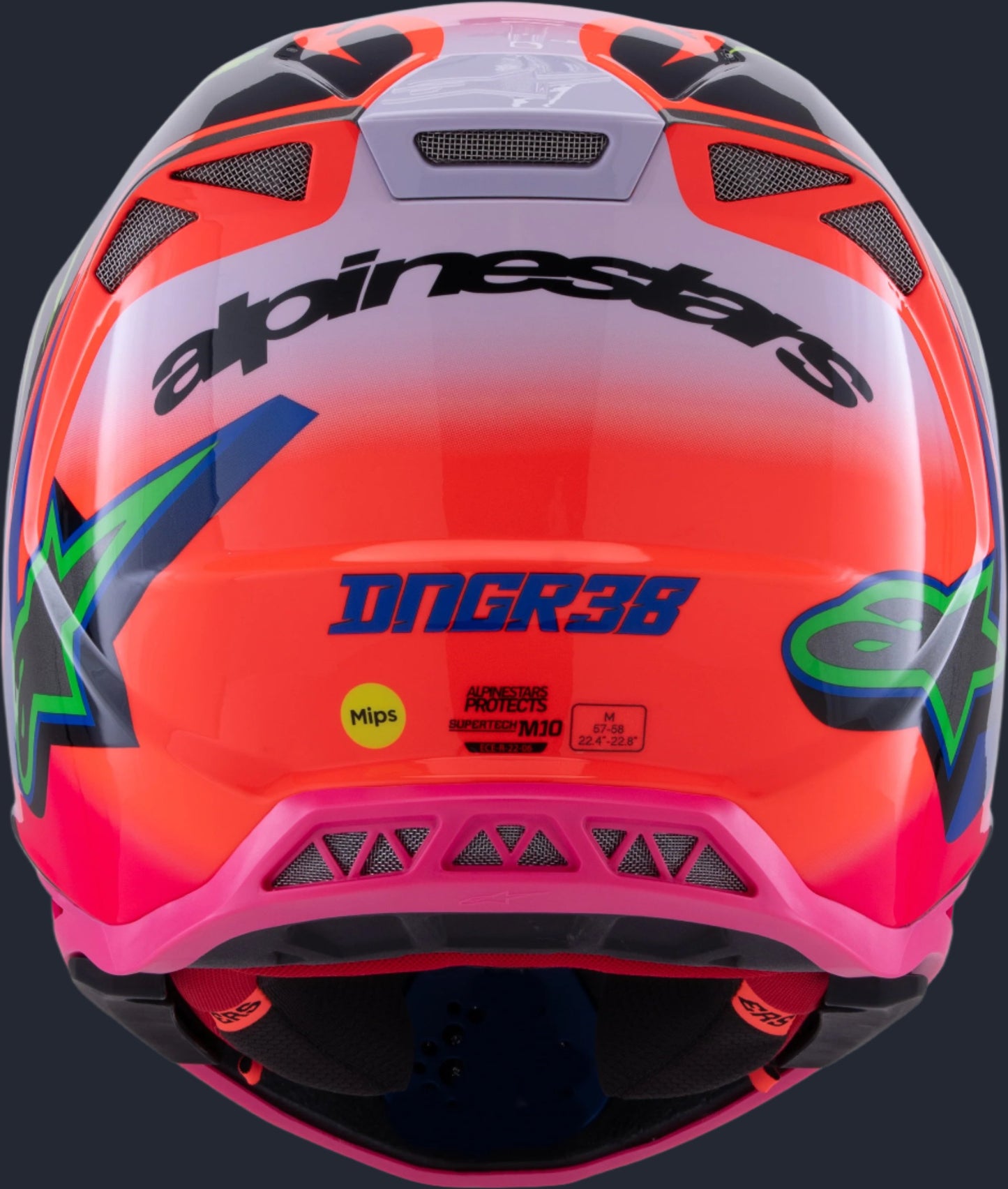 S-M10 Deegan Helmet Orng Flo/Prpl/Pnk Fluo Xs
