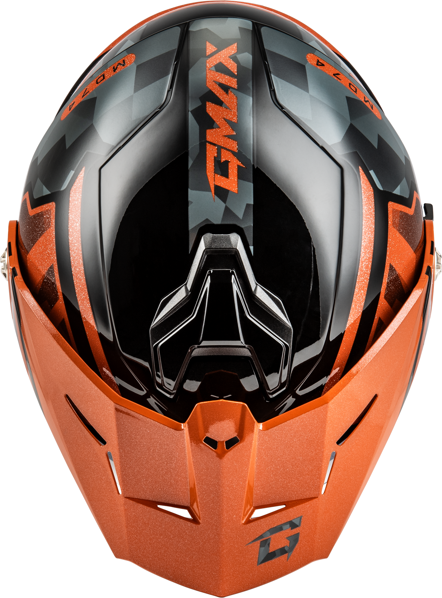 Md 74 Striker Modular Helmet W Smk Shield Blk/Gry/Or Mtlc