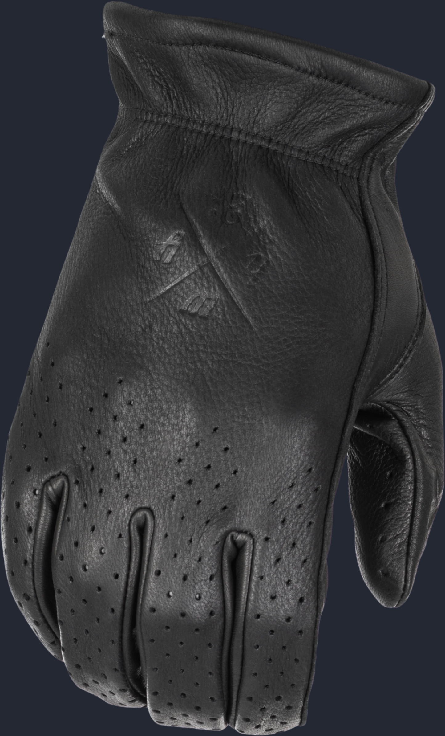 Louie Perforated Gloves Black