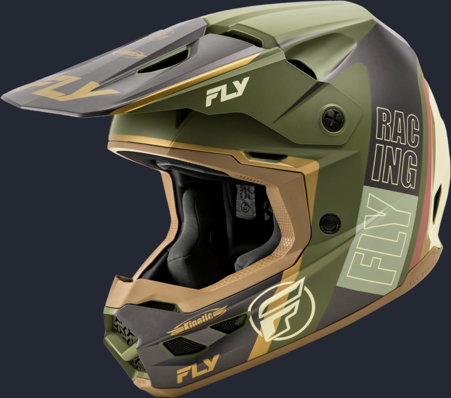 Kinetic Rally Helmet Matt Moss Gry/Khaki/Off-Wht Xs