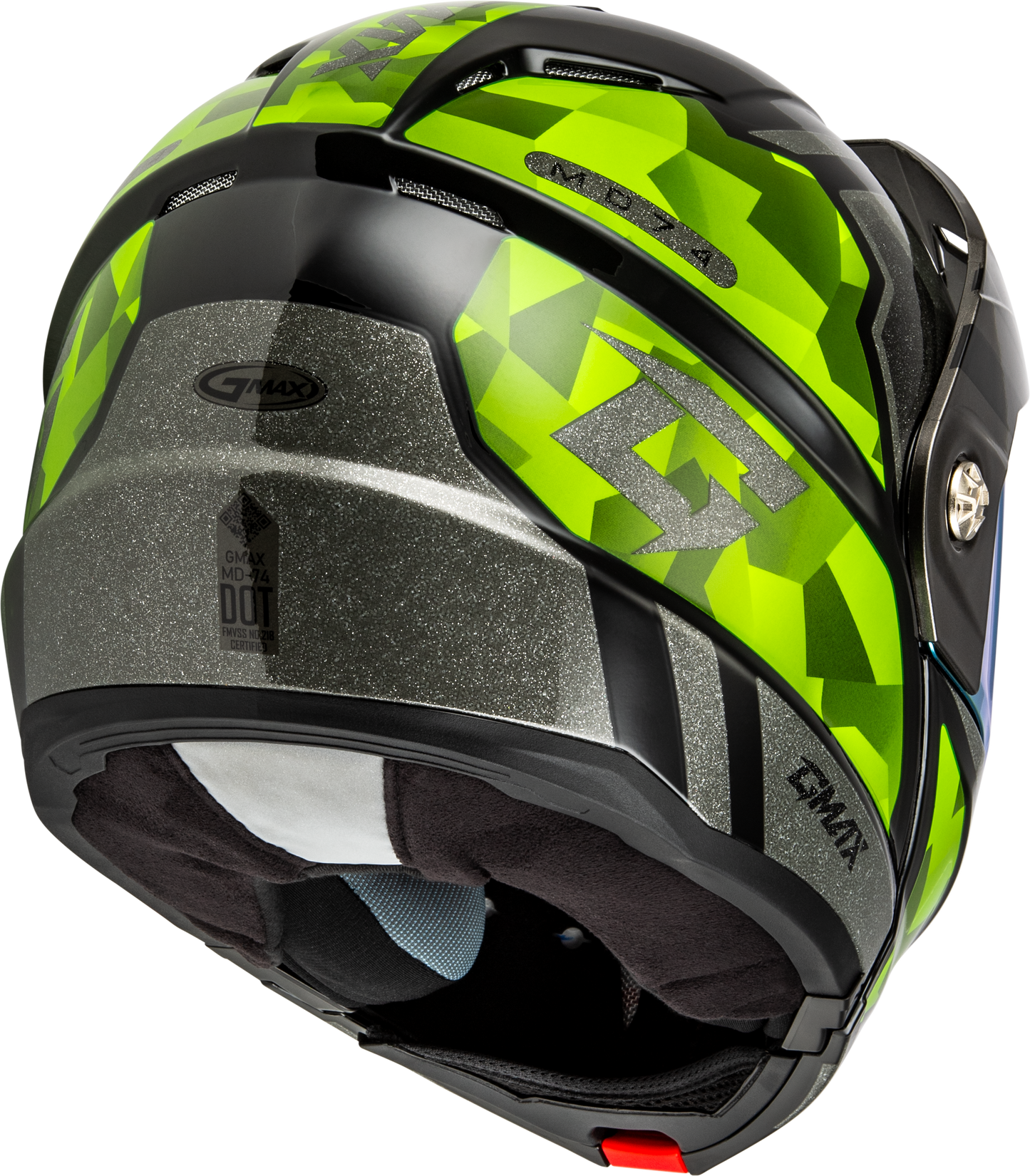 Md 74 Striker Modular Helmet W Gld Shld Blk/Slvr/Grn Mtlc
