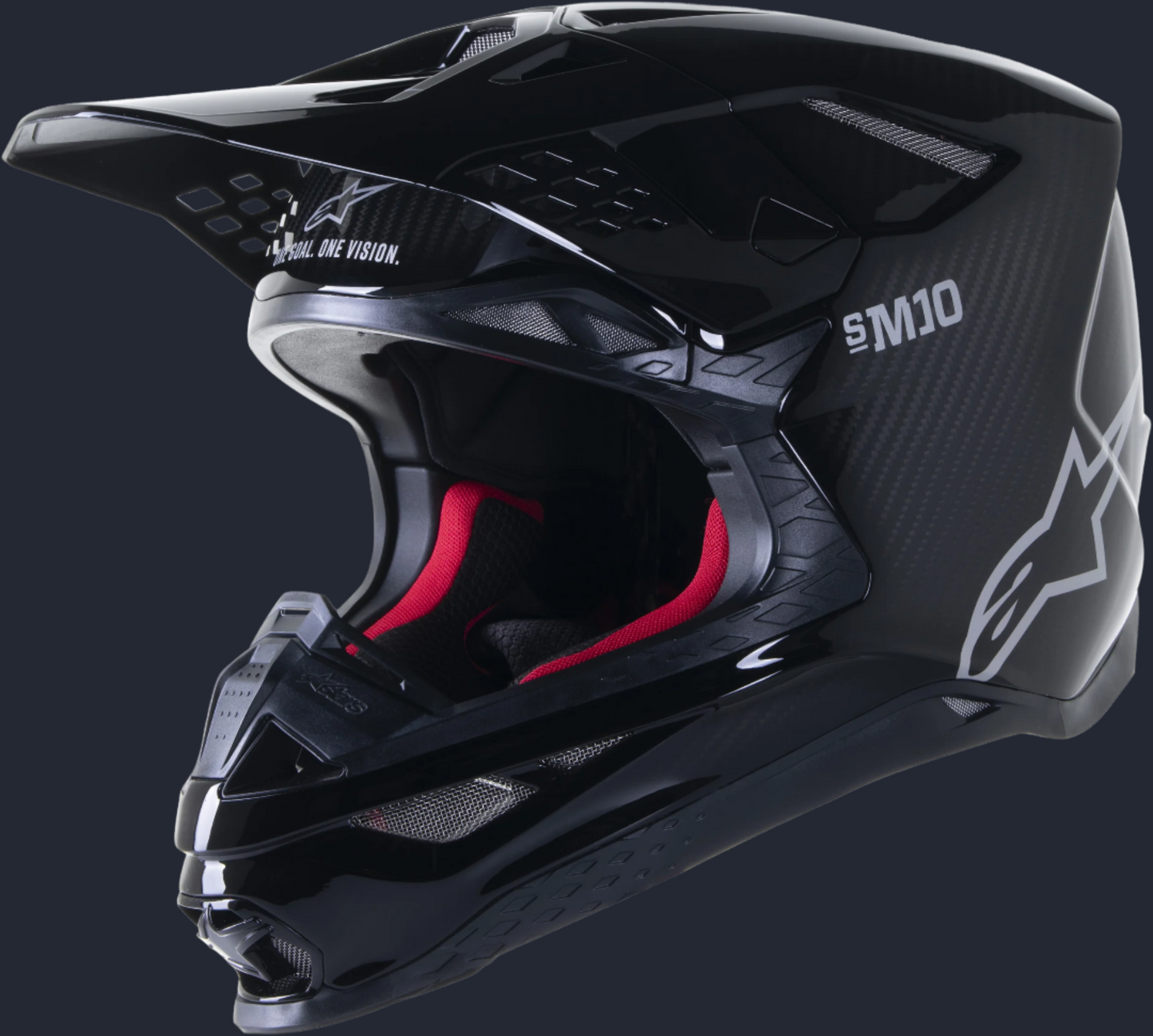 Supertech S-M10 Solid Helmet Black Glossy/Carbon Xs