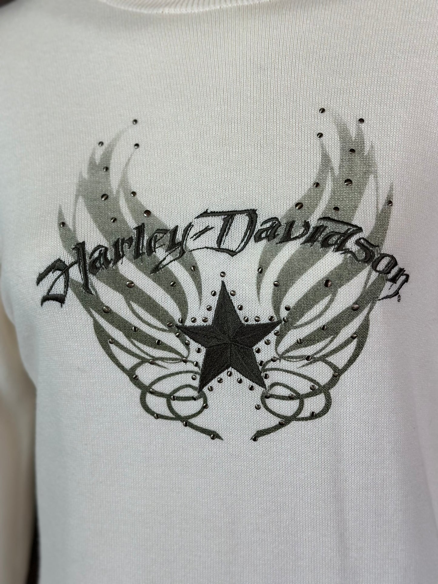 Harley Davidson Cotton Turtleneck Knit Sweater