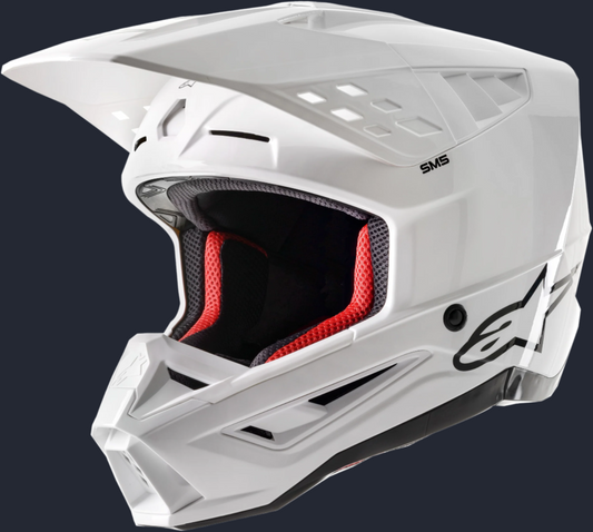S-M5 Solid Helmet White Glossy Xs