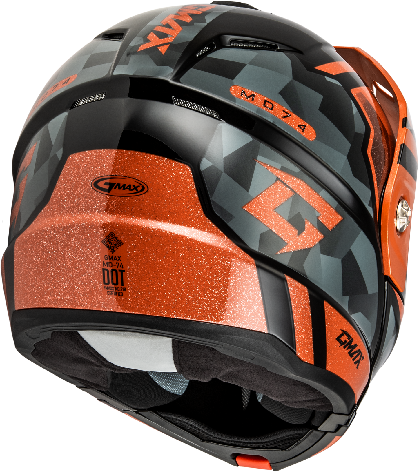 Md 74 Striker Modular Helmet W Smk Shield Blk/Gry/Or Mtlc