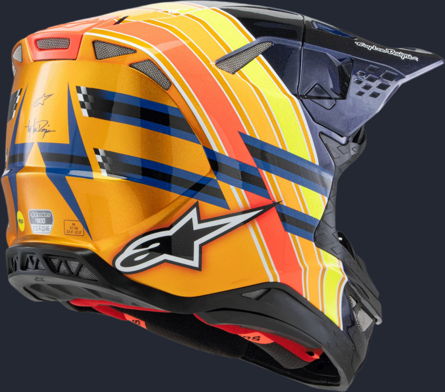 S-M10 Tld Edition 25 Helmet Drk Blu/Org/Ylw Fluo/Red Xs