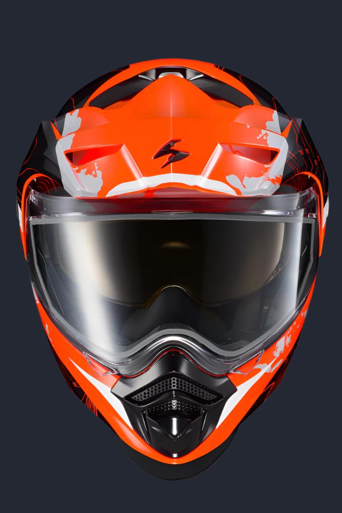 Exo At960 Cold Weather Helmet Topographic Hi Viz Orange (Dual Shield)
