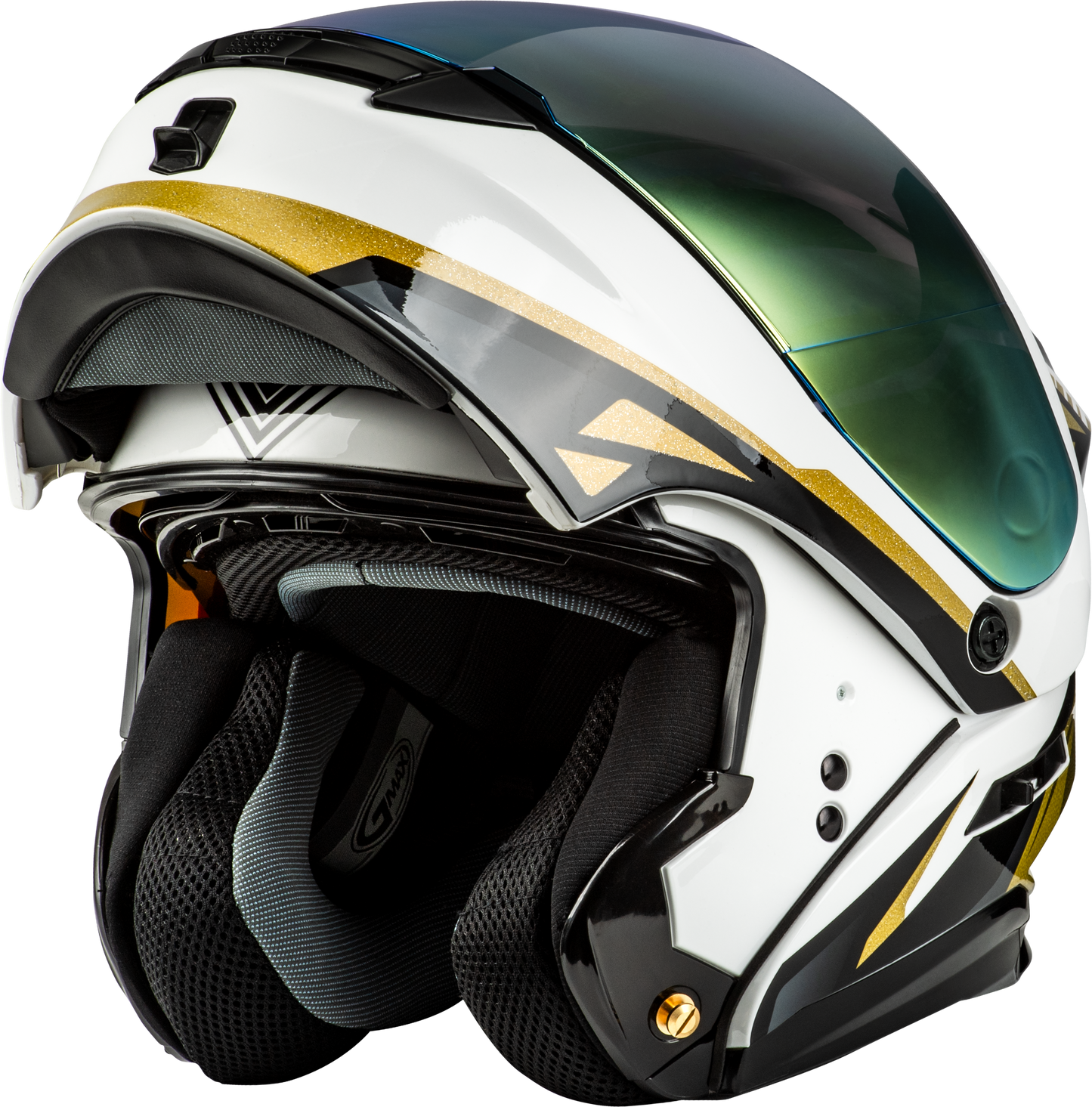 Md 01 Volta Helmet White/Gold/Black Metallic