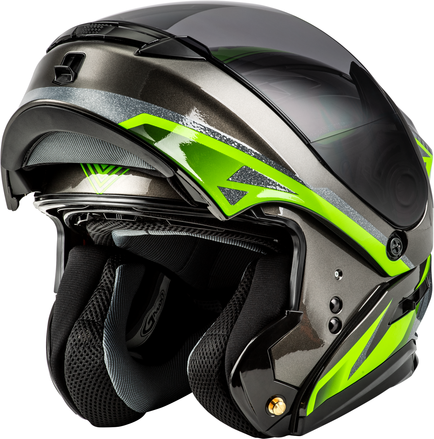 Md 01 Volta Helmet Black/Silver/Green Metallic