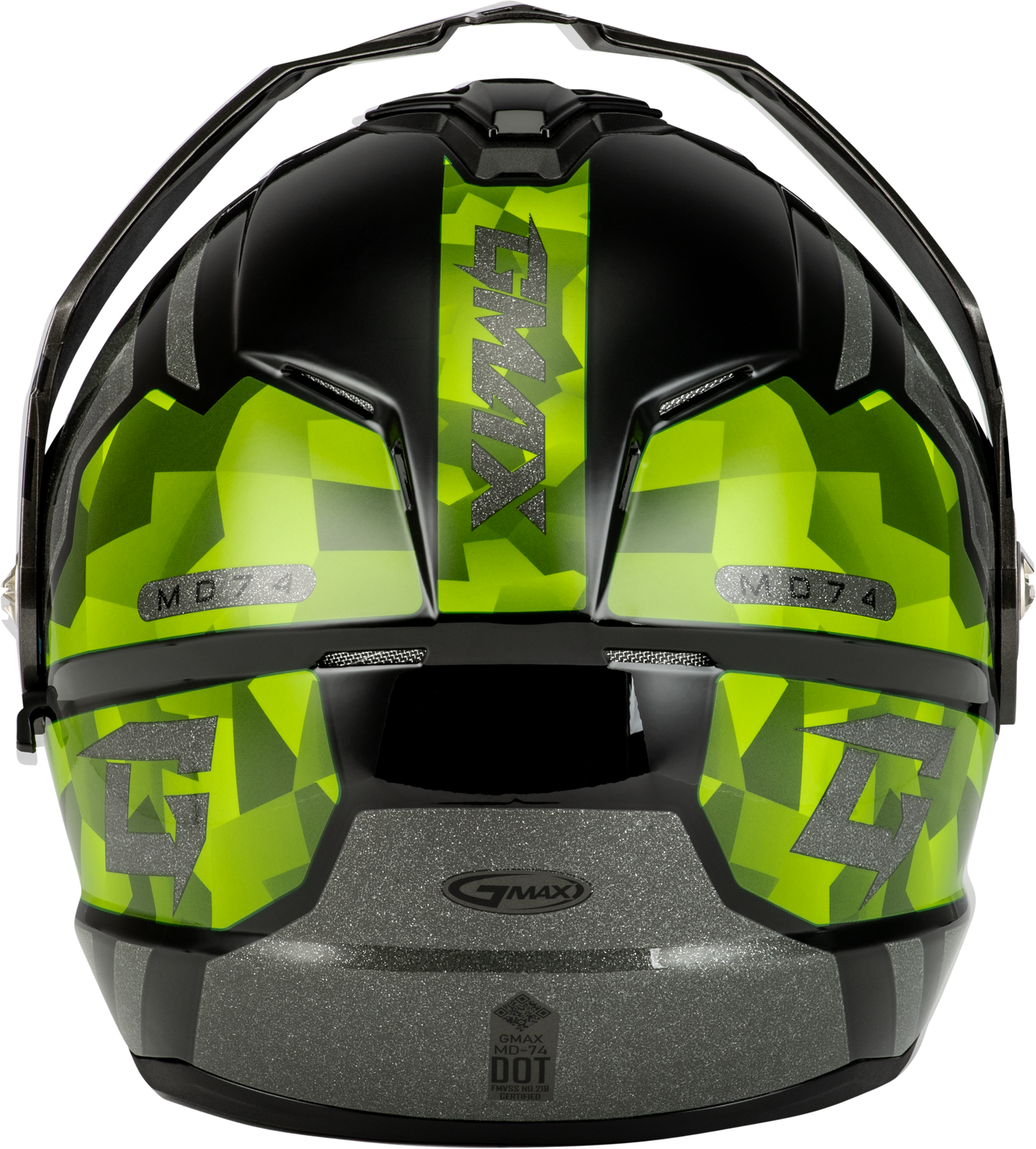 Md 74 Striker Modular Helmet W Gld Shld Blk/Slvr/Grn Mtlc