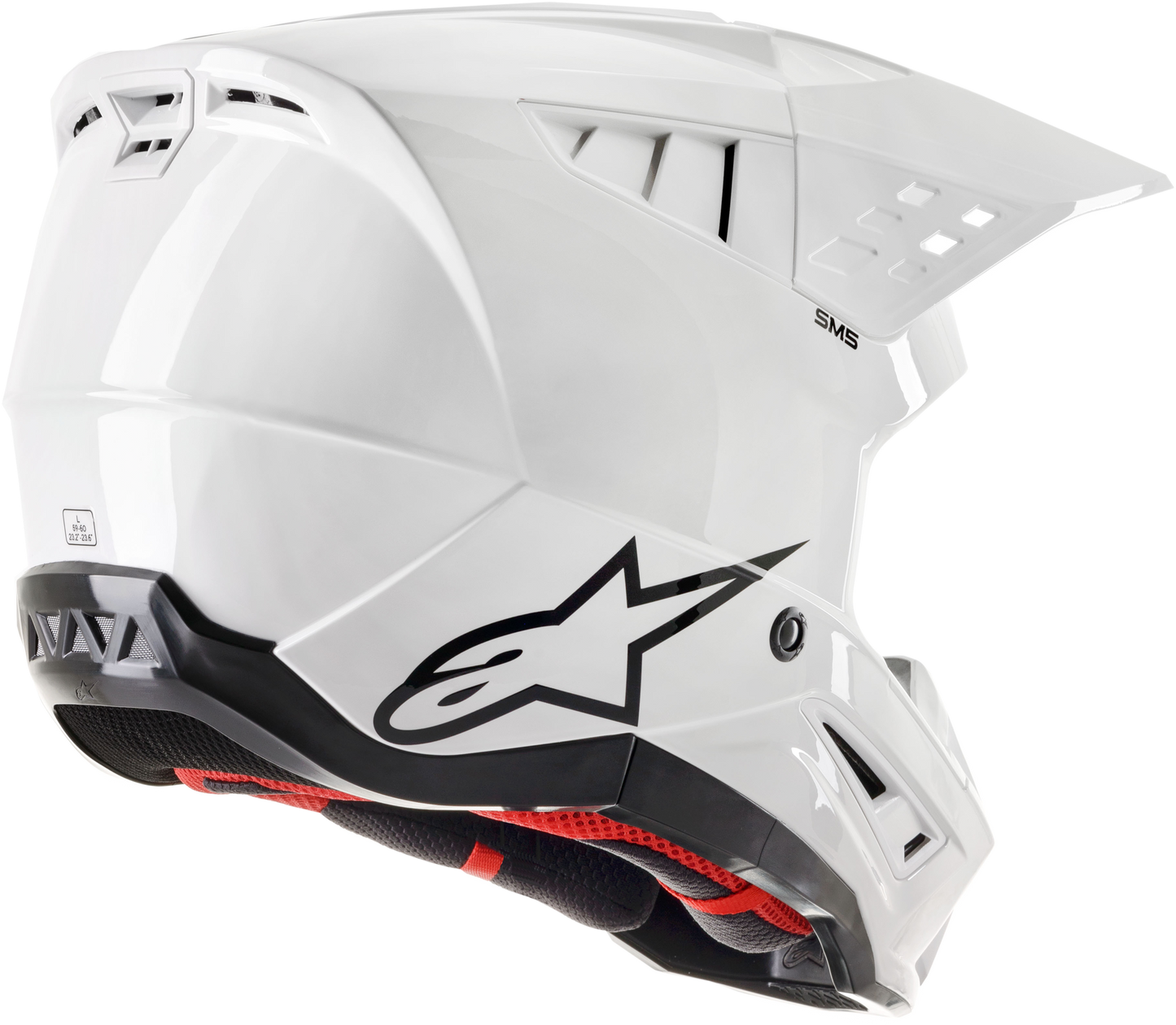 S-M5 Solid Helmet White Glossy Xs