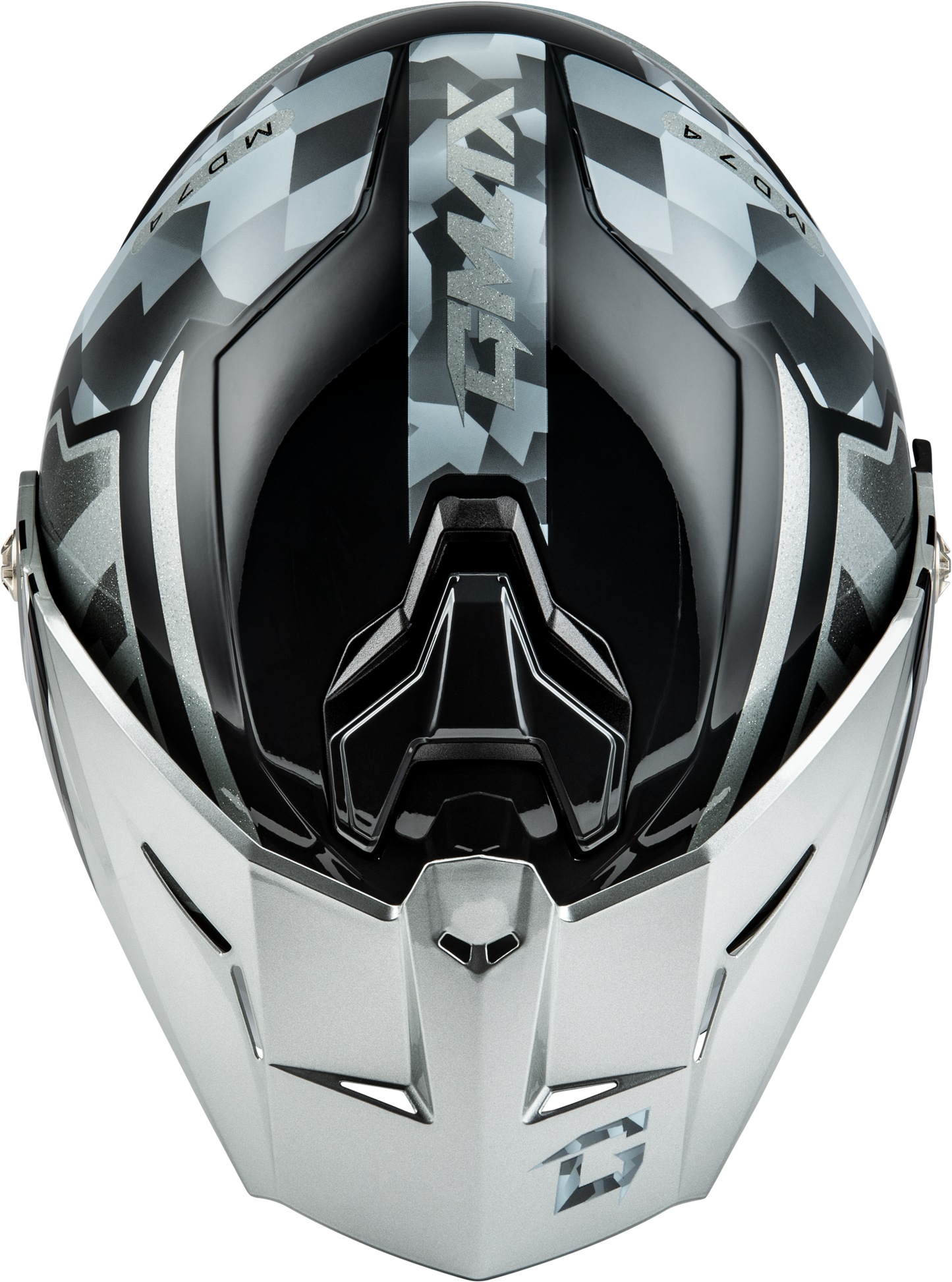 Md 74 Striker Modular Helmet W Slvr Shield Slvr/Blu Mtlc