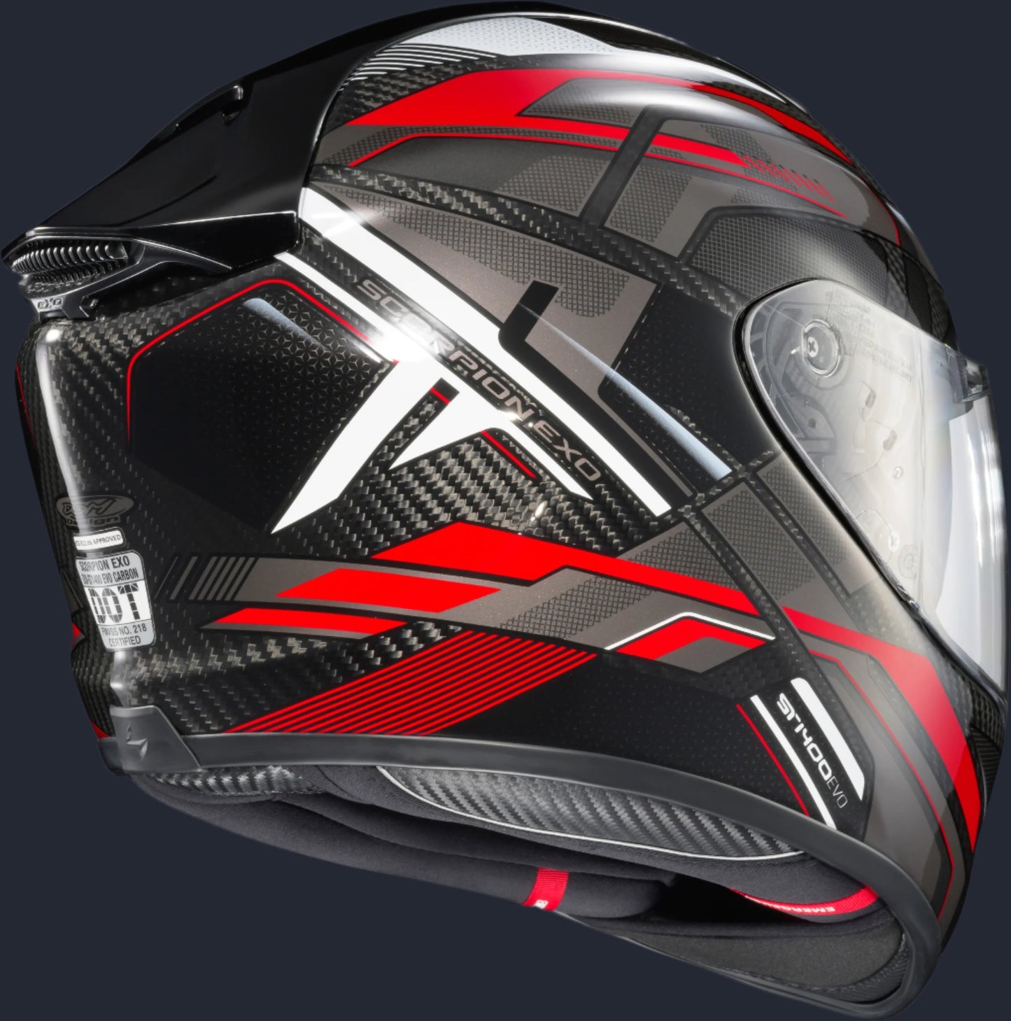Exo St1400 Evo Carbon Helmet Hex Gloss Red