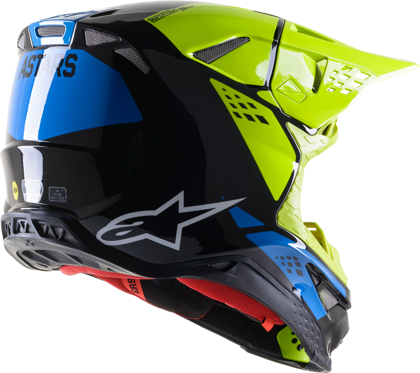 S.Tech S-M8 Factory Helmet Blk/Ylw Fluo/Blue Glossy Xs