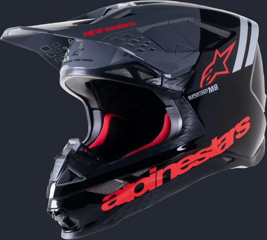 S-M8 Radium 2 Helmet Black/Neon Red Xs