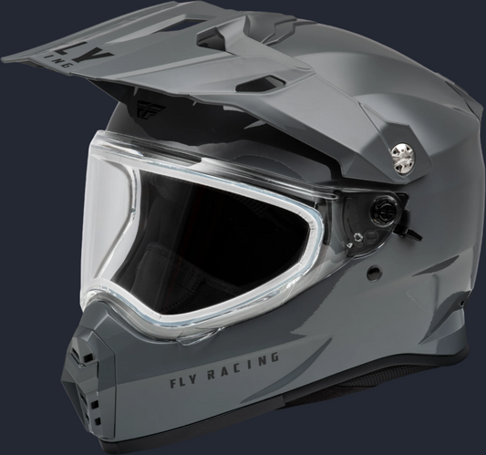 Trekker Cw Solid Helmet Dual Shld Grey Xs