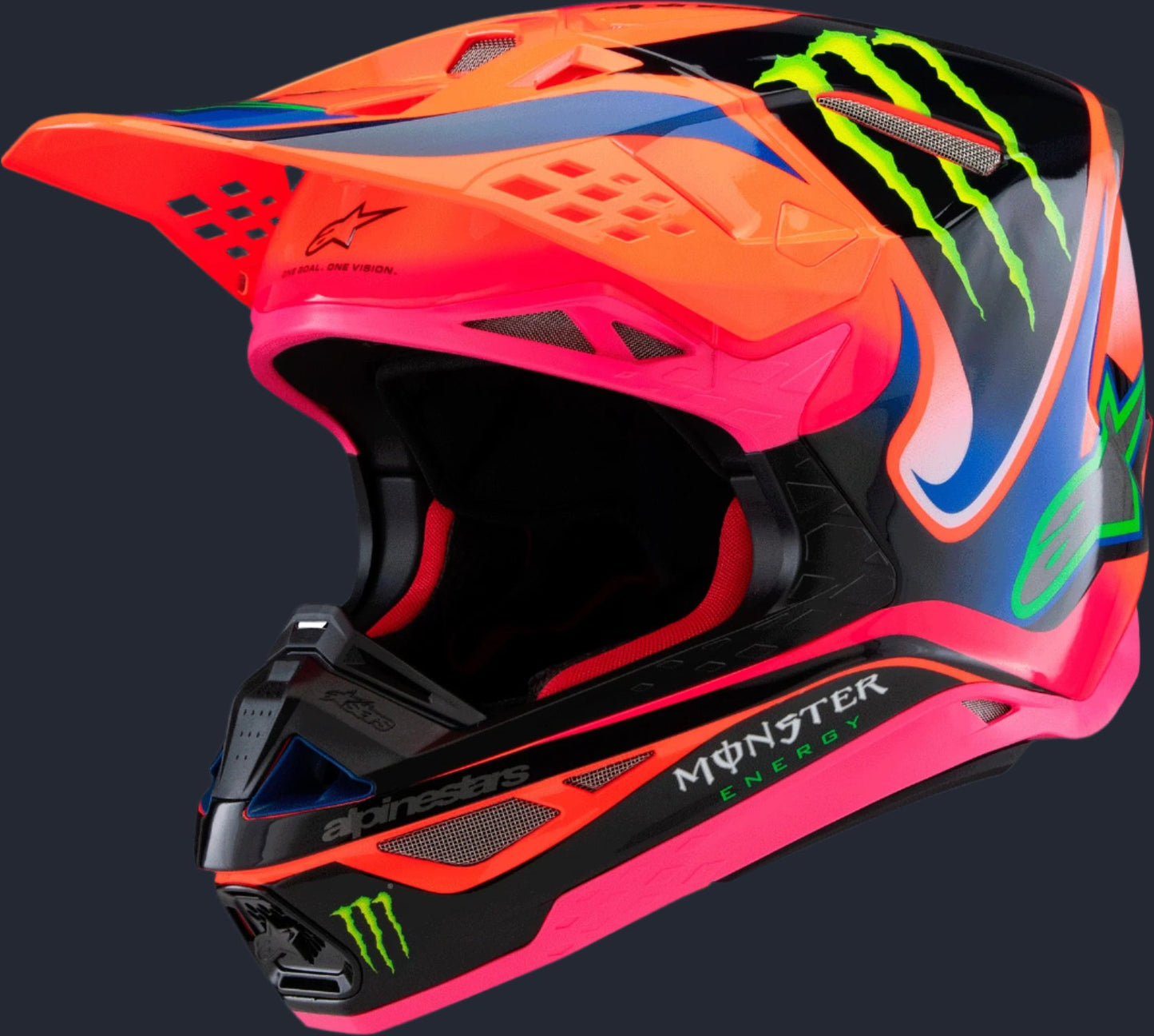 S-M10 Deegan Helmet Orng Flo/Prpl/Pnk Fluo Xs