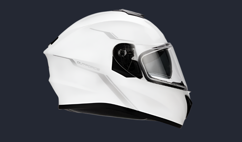 Outforce Full Face Helmet Bluetooth Glossy White