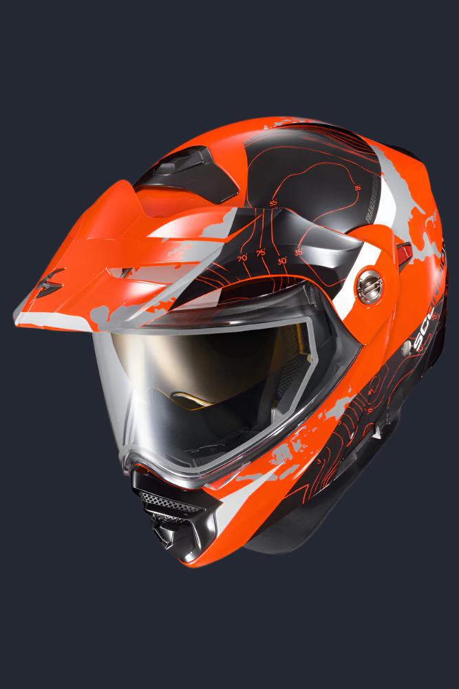Exo At960 Cold Weather Helmet Topographic Hi Viz Orange (Dual Shield)