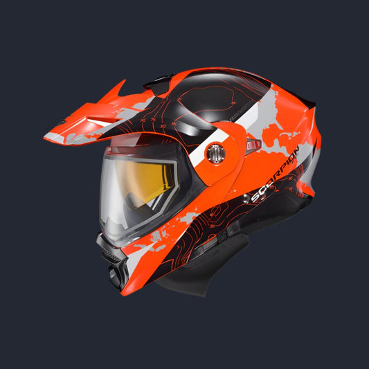 Exo At960 Cold Weather Helmet Topographic Hi Viz Orange (Dual Shield)