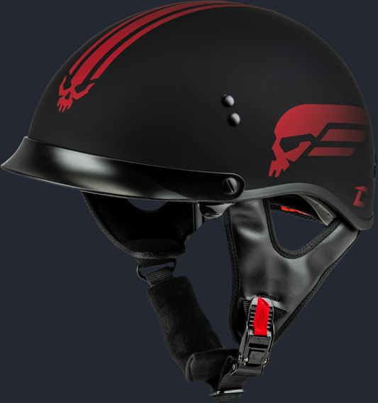 Hh 65 Retribution Helmet W/Peak Matte Black/Red