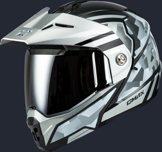 Md 74 Striker Modular Helmet W Slvr Shield Slvr/Blu Mtlc