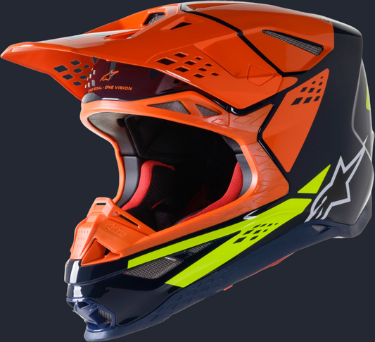 S.Tech S M8 Factory Helmet Dark Blue/Orange/Ylw Fluo