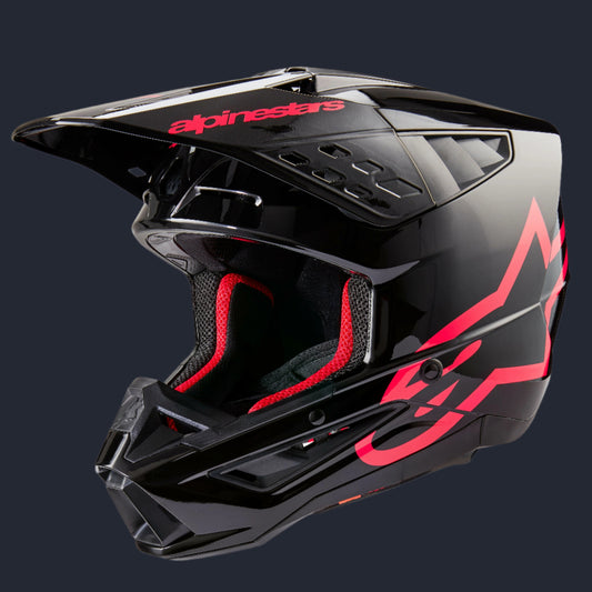 S M5 Corp Helmet Black/Diva Pink Glossy