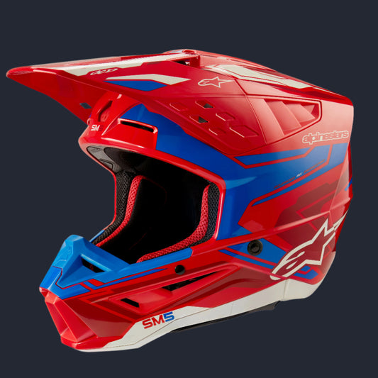 S M5 Action 2 Helmet Bright Red/Blue Glossy