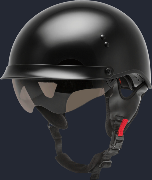 Hh 65 Half Helmet Full Dressed Black