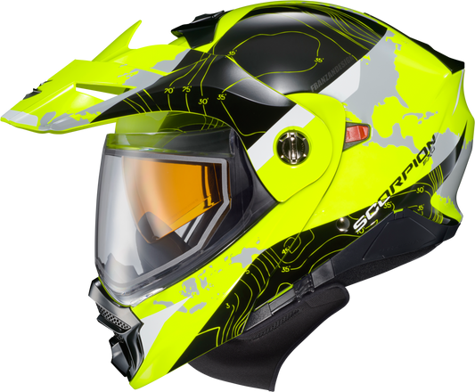 Exo At960 Cold Weather Helmet Topographic Hi Vis (Dual Shield)