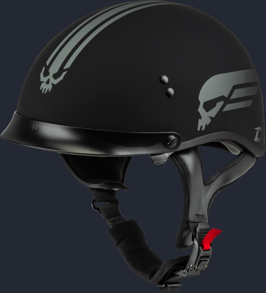 Hh 65 Retribution Helmet W/Peak Matte Black/Silver