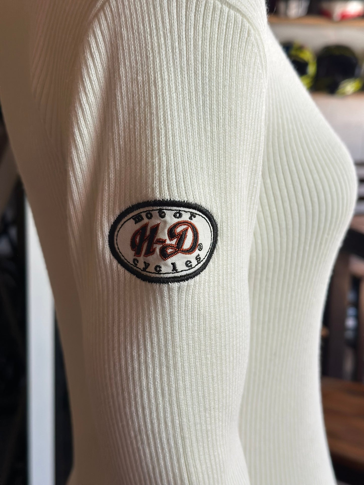 Harley Davidson Cotton Turtle Neck Sweater White