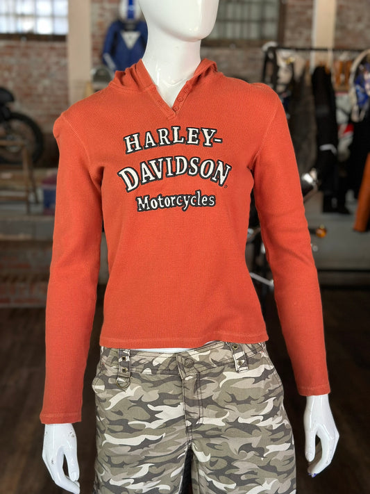 Harley Davidson Cotton Thermal Hoody Orange