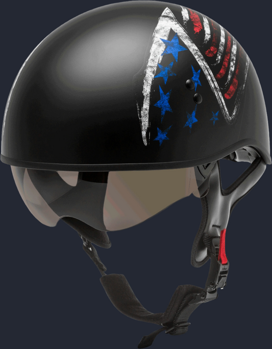 Hh 65 Half Helmet Bravery Matte Black/Red/White/Blue