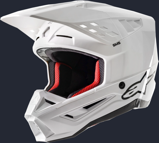 S M5 Solid Helmet White Glossy Sm