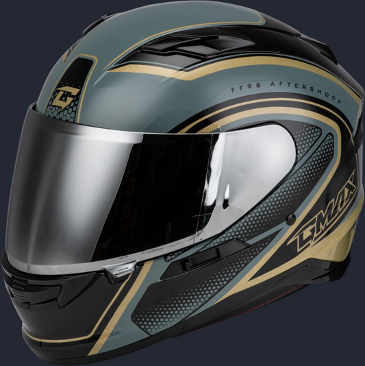 Ff 98 Aftershock Helmet Grey/Metallic Gold