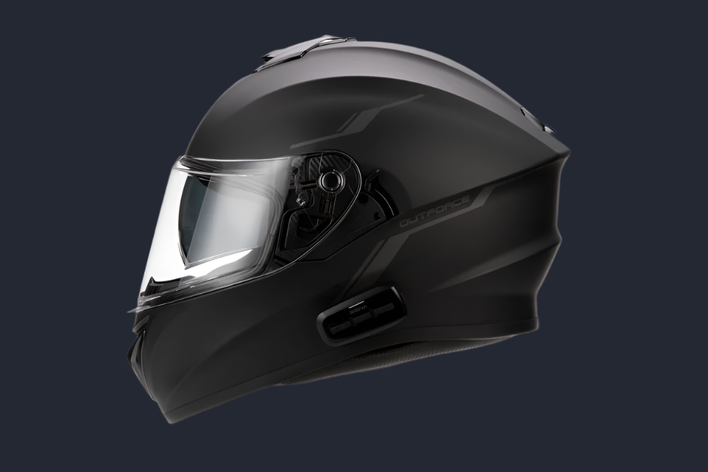 Outforce Full Face Helmet Bluetooth Matte Black